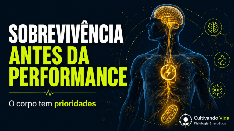 Homeostase e alostase mostrando que o corpo prioriza sobrevivência antes da performance